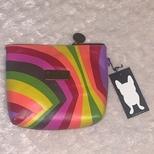 🎁🥂NWT French Bull Multi Color ⚖️LIBRA Swirl Cosmetic Bag